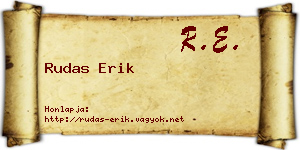 Rudas Erik névjegykártya